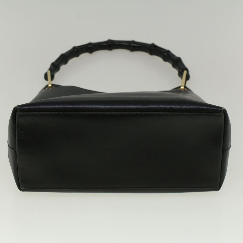 GUCCI Bamboo Shoulder Bag Leather Black 001 3007 3754 ep2141