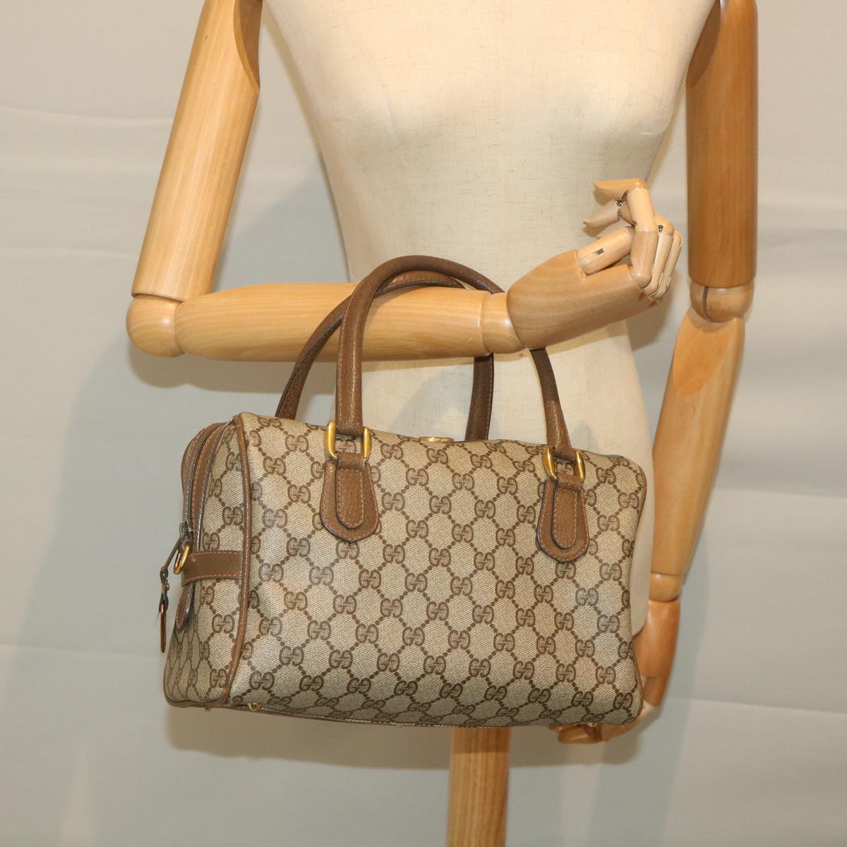 GUCCI GG Supreme Boston Bag PVC Leather Beige 002 58 4422 ep2144