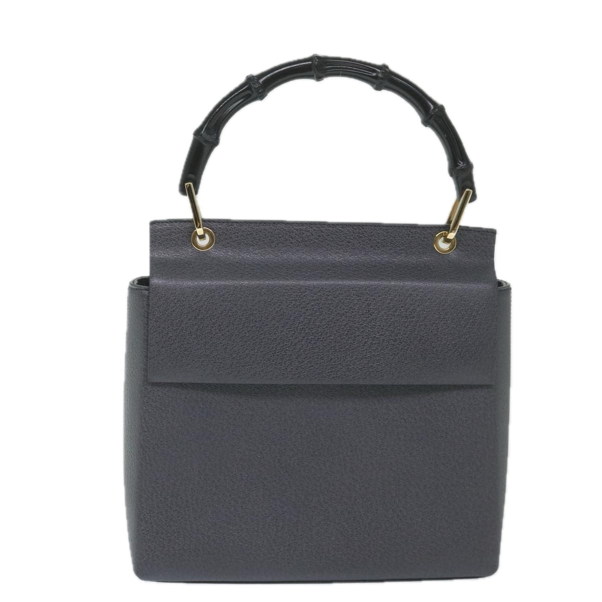 GUCCI Bamboo Hand Bag Leather Gray 001 3444 1887 ep2165