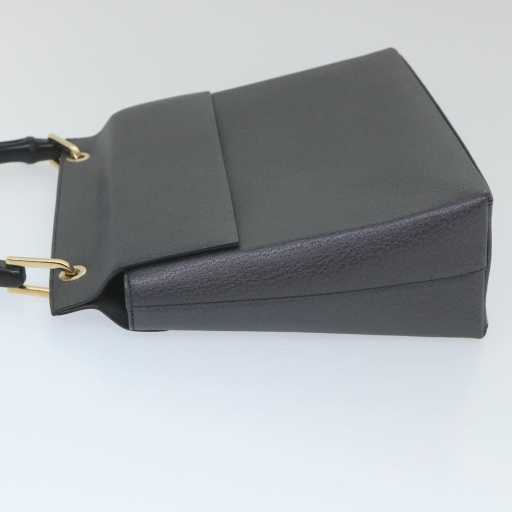 GUCCI Bamboo Hand Bag Leather Gray 001 3444 1887 ep2165