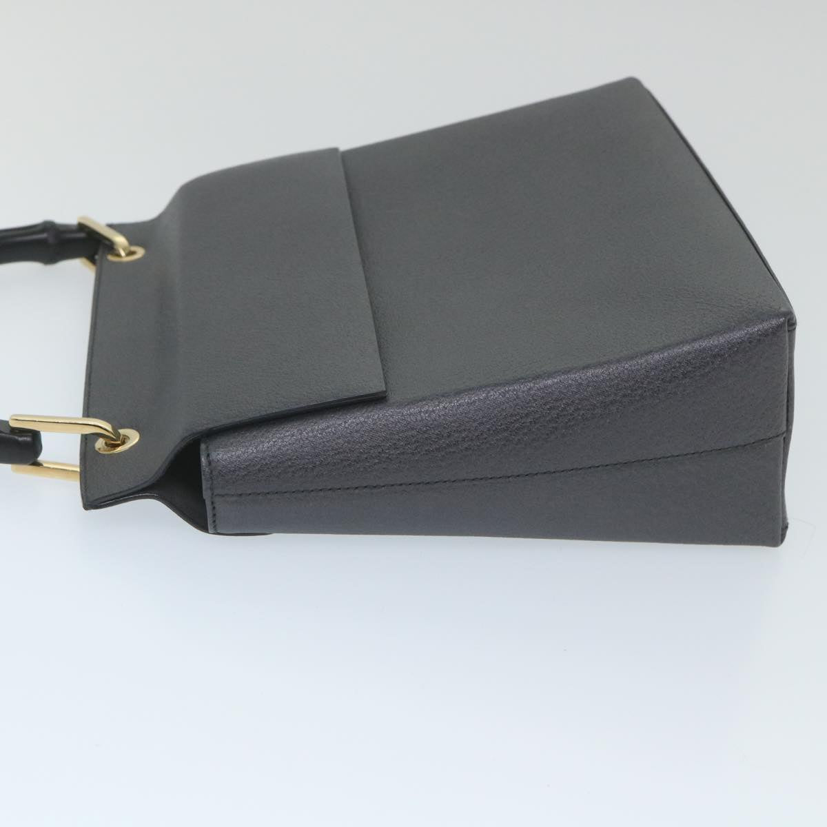 GUCCI Bamboo Hand Bag Leather Gray 001 3444 1887 ep2165