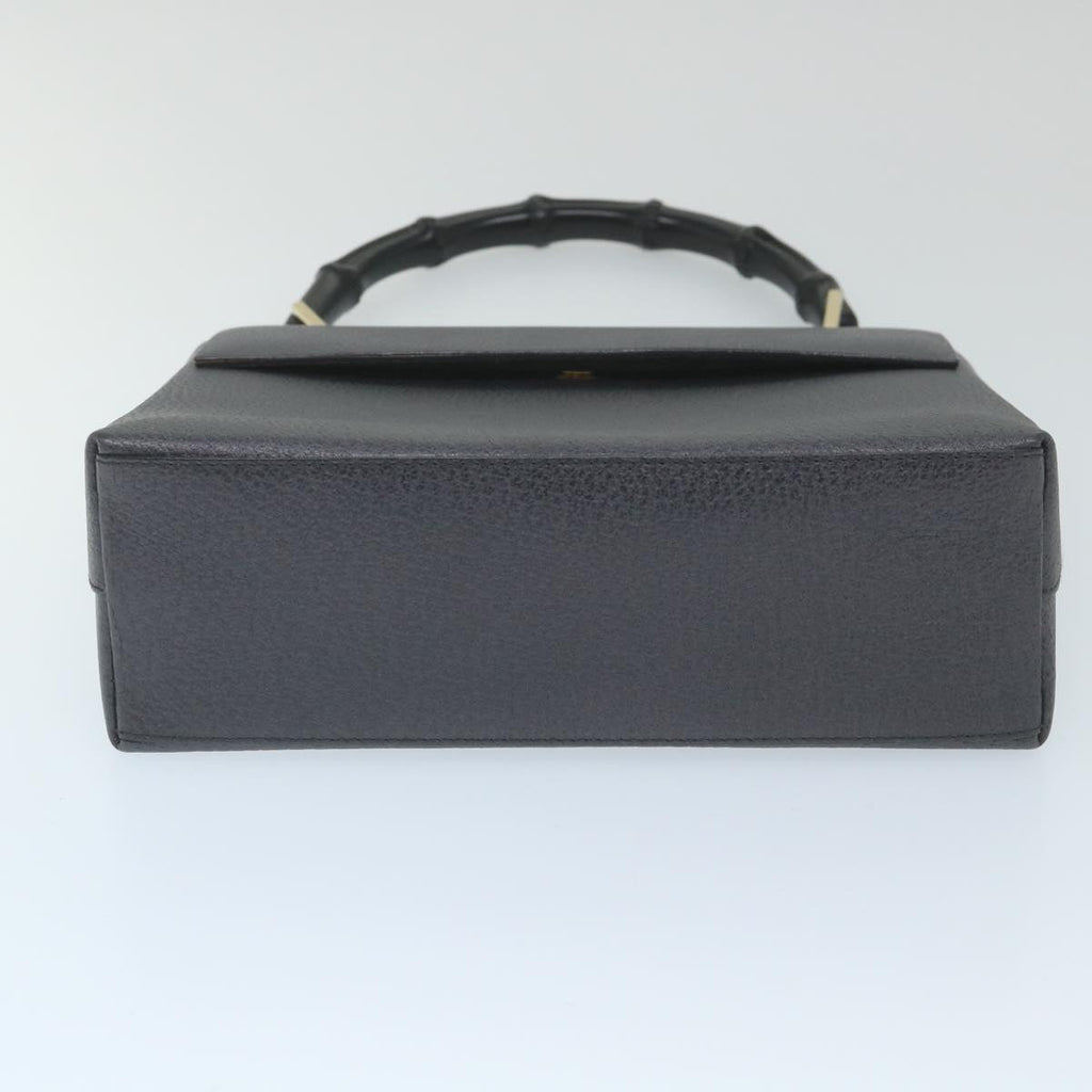 GUCCI Bamboo Hand Bag Leather Gray 001 3444 1887 ep2165