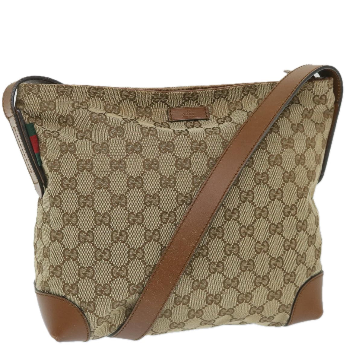GUCCI GG Canvas Web Sherry Line Shoulder Bag Beige Red Green 337598 ep2170