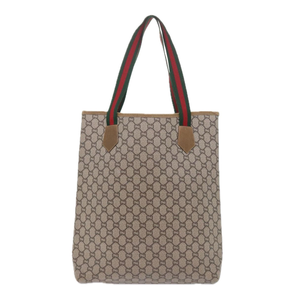 GUCCI GG Plus Supreme Web Sherry Line Tote Bag Beige Red Green ep2191