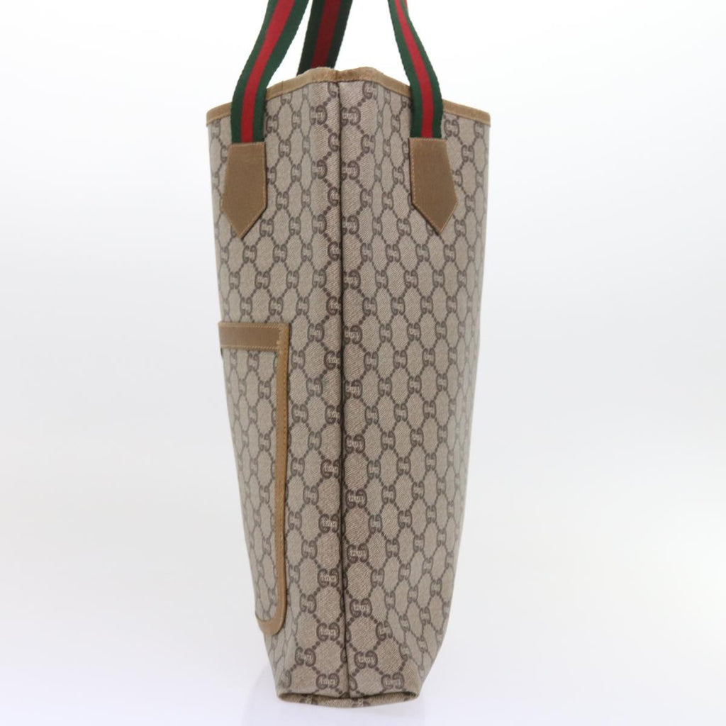 GUCCI GG Plus Supreme Web Sherry Line Tote Bag Beige Red Green ep2191