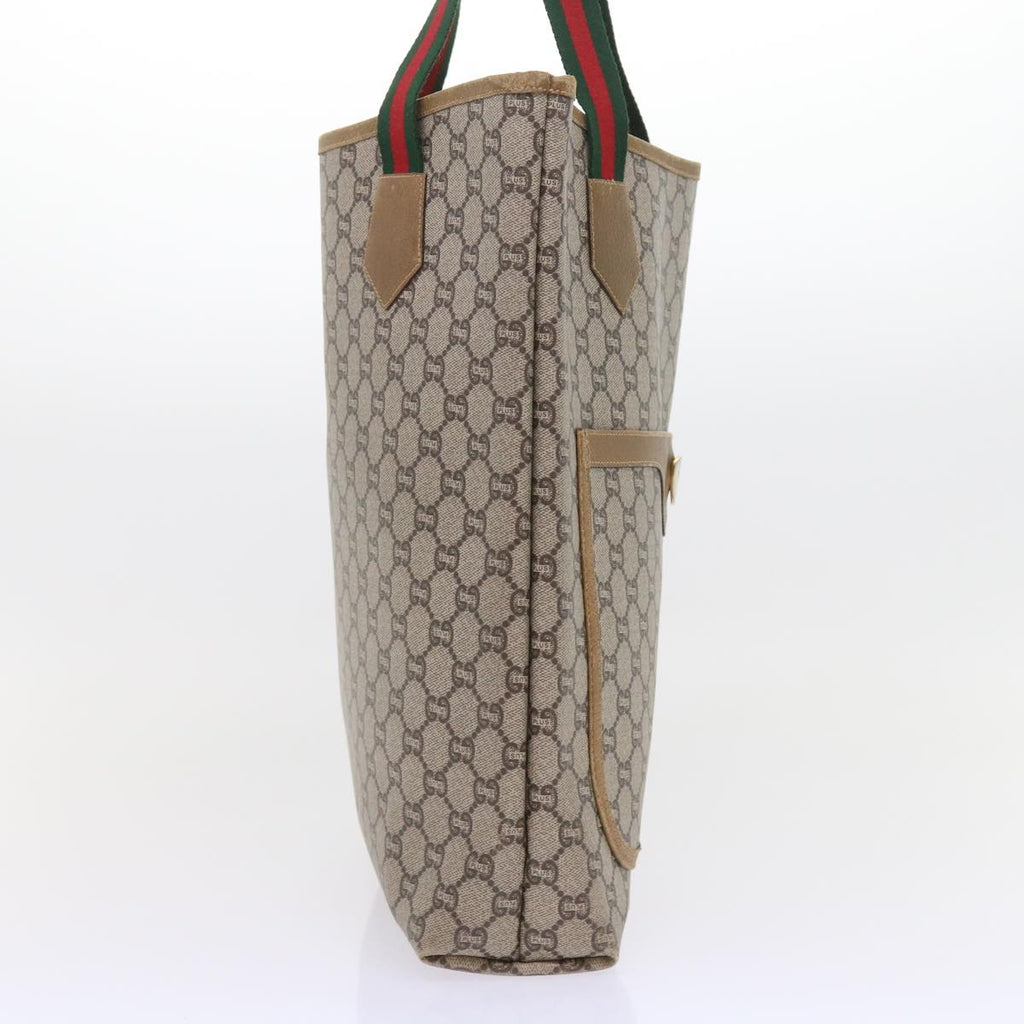GUCCI GG Plus Supreme Web Sherry Line Tote Bag Beige Red Green ep2191