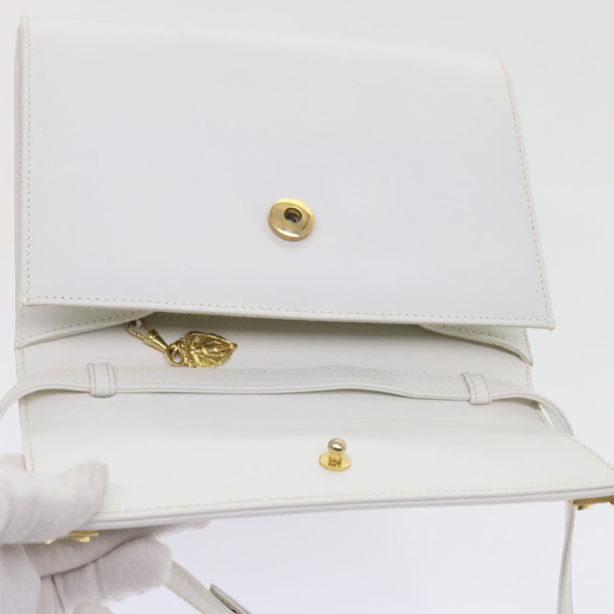 GUCCI Shoulder Bag Leather White 004 056 0209 ep2193