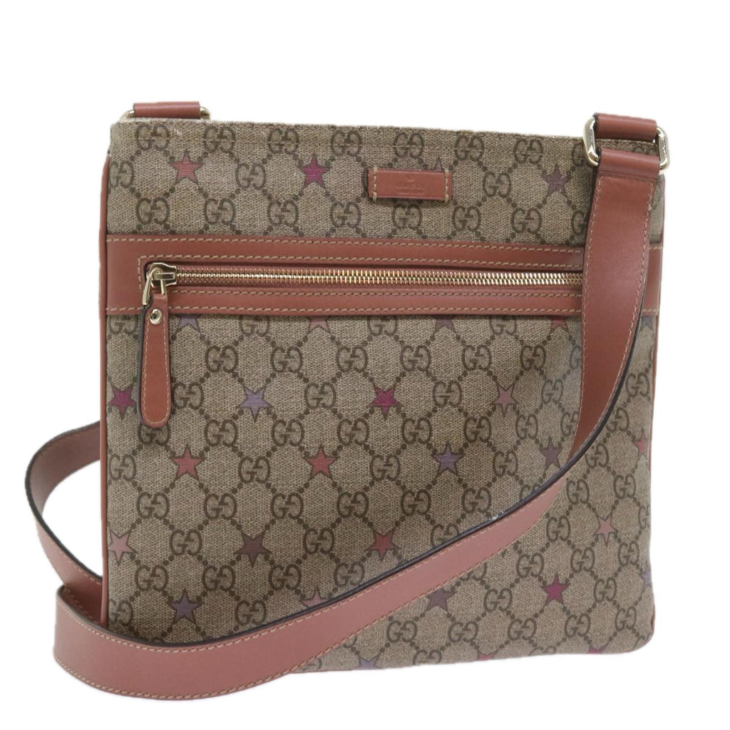 GUCCI GG Supreme Shoulder Bag PVC Leather Beige 295257 ep2196