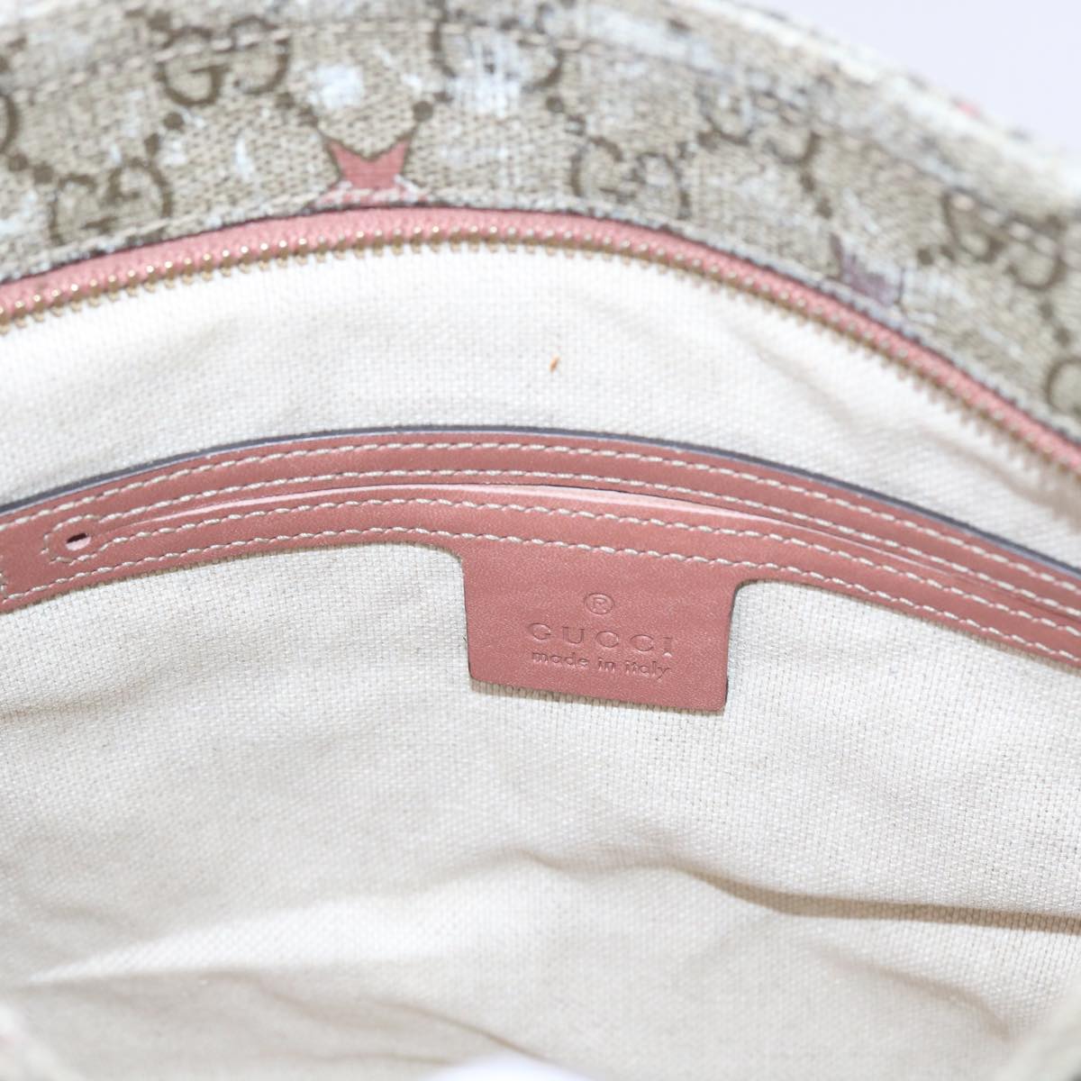 GUCCI GG Supreme Shoulder Bag PVC Leather Beige 295257 ep2196