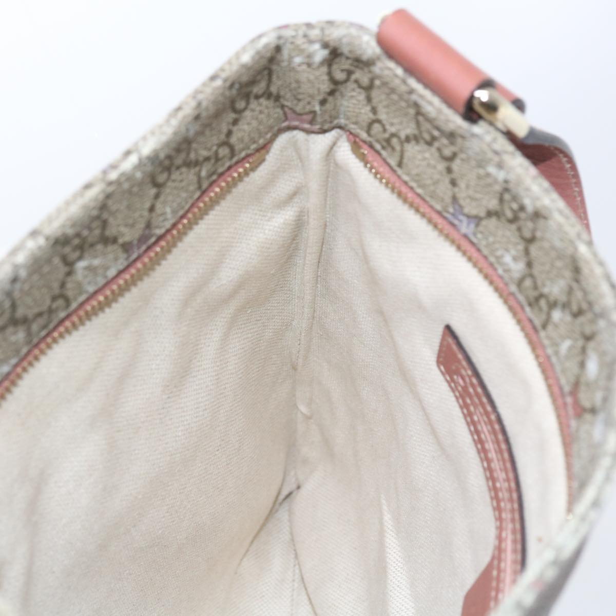 GUCCI GG Supreme Shoulder Bag PVC Leather Beige 295257 ep2196