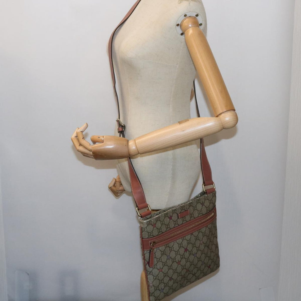 GUCCI GG Supreme Shoulder Bag PVC Leather Beige 295257 ep2196