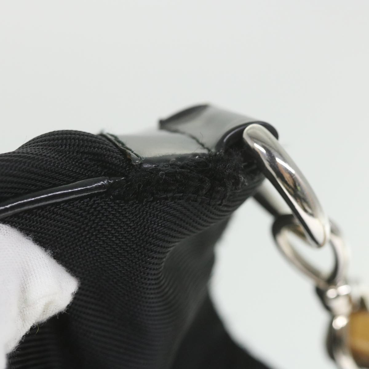 GUCCI Bamboo Hand Bag Canvas Black 001 2404 1577 0 ep2198