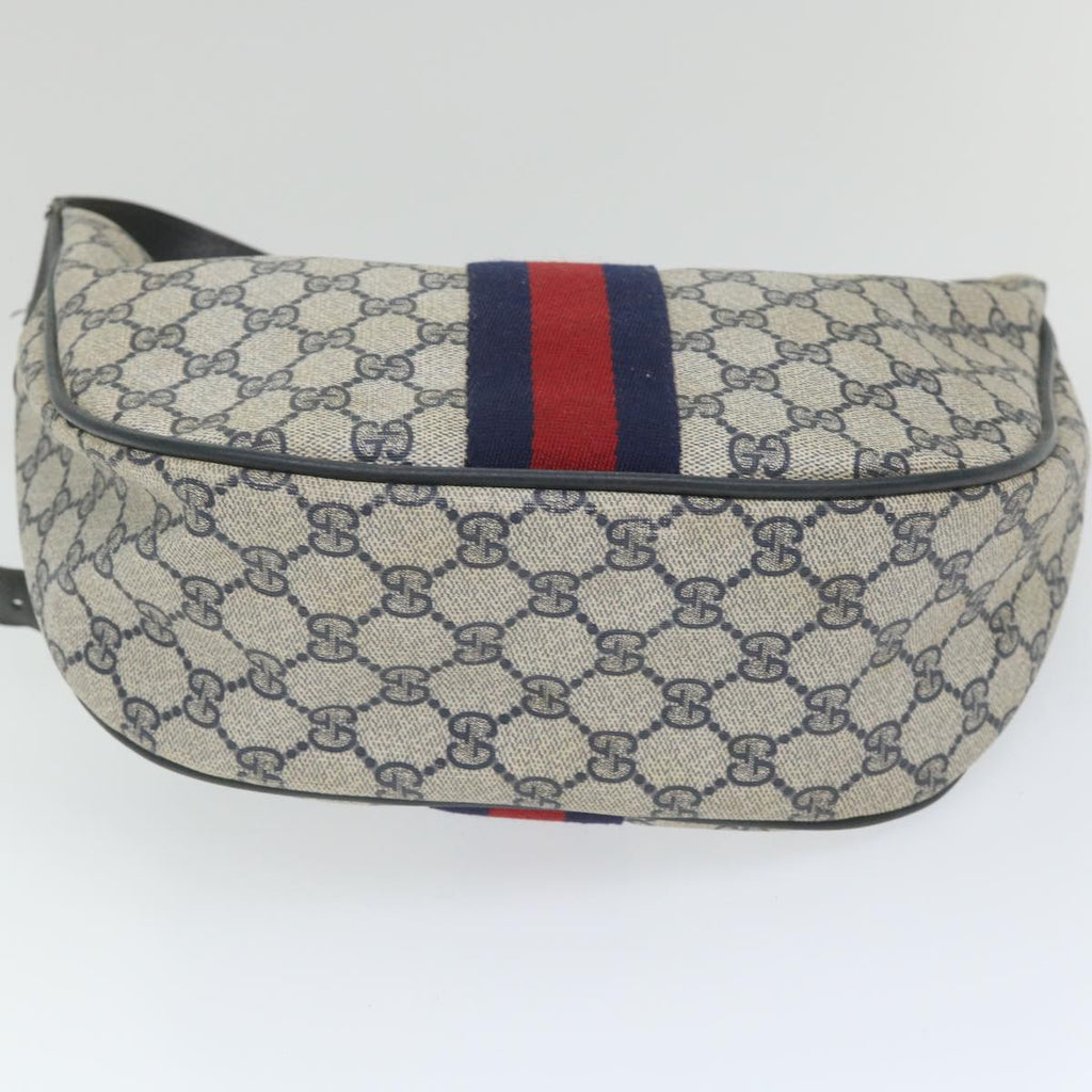 GUCCI GG Supreme Sherry Line Shoulder Bag Red Navy Gray 10 02 008 ep2200
