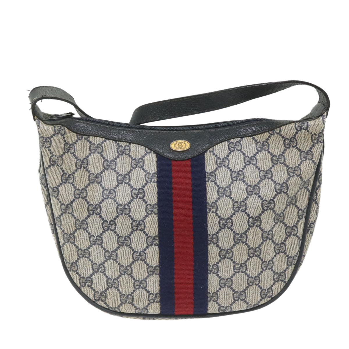 GUCCI GG Supreme Sherry Line Shoulder Bag Red Navy Gray 10 02 008 ep2200