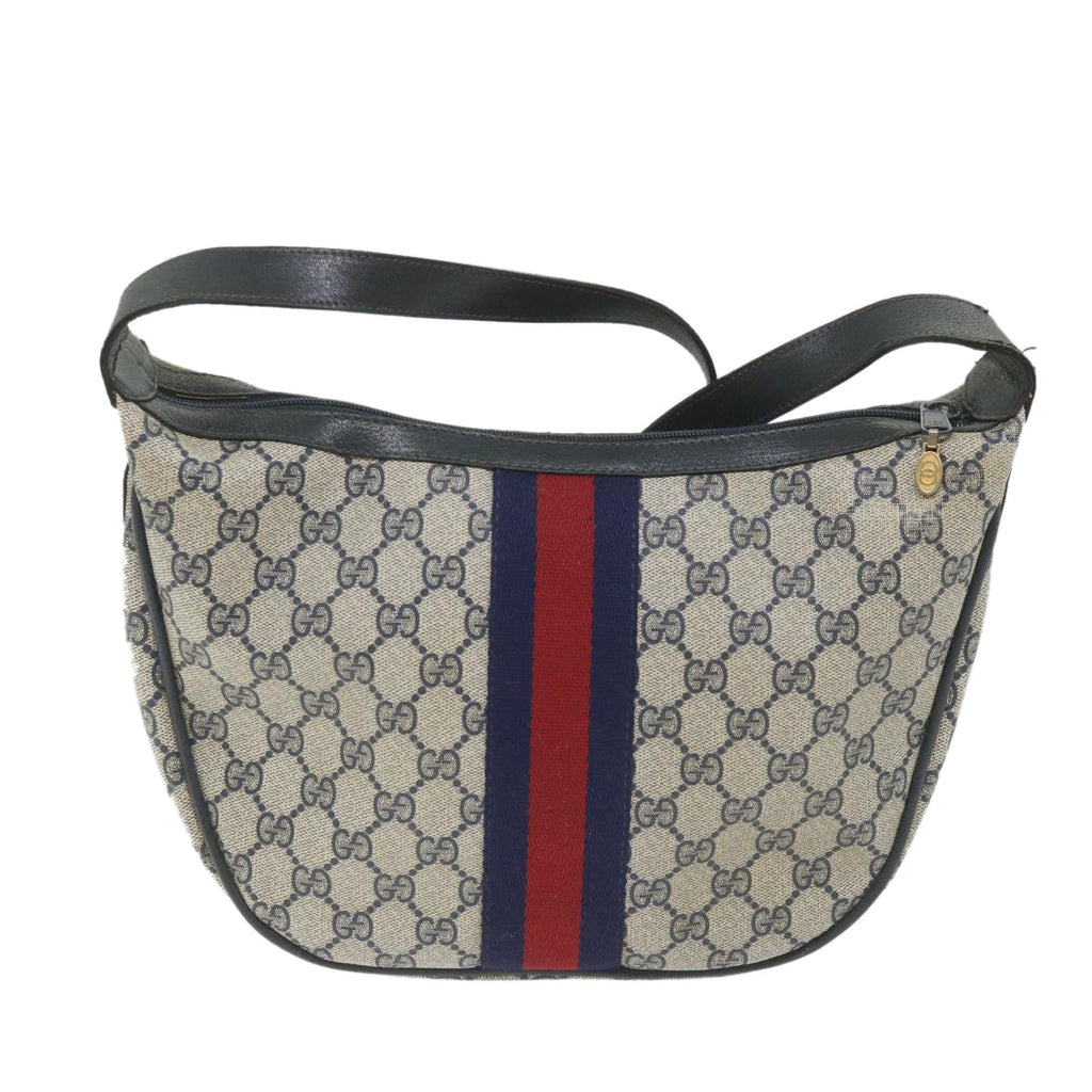 GUCCI GG Supreme Sherry Line Shoulder Bag Red Navy Gray 10 02 008 ep2200