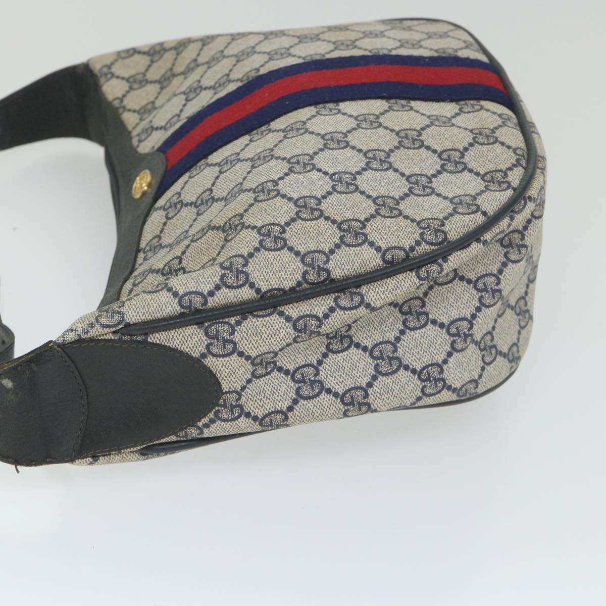 GUCCI GG Supreme Sherry Line Shoulder Bag Red Navy Gray 10 02 008 ep2200