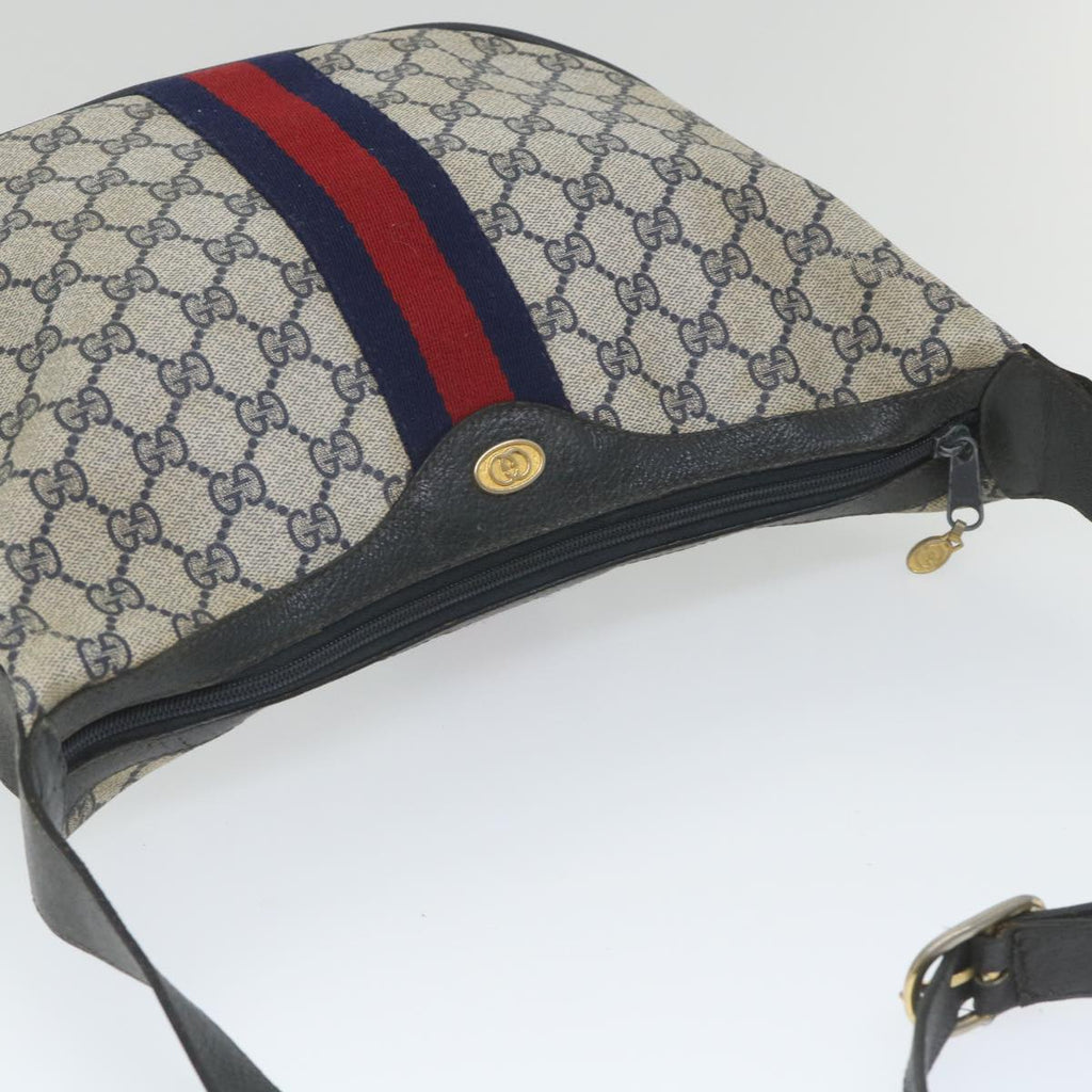GUCCI GG Supreme Sherry Line Shoulder Bag Red Navy Gray 10 02 008 ep2200