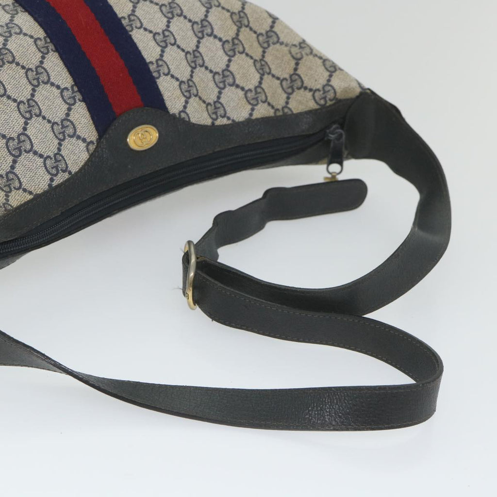 GUCCI GG Supreme Sherry Line Shoulder Bag Red Navy Gray 10 02 008 ep2200