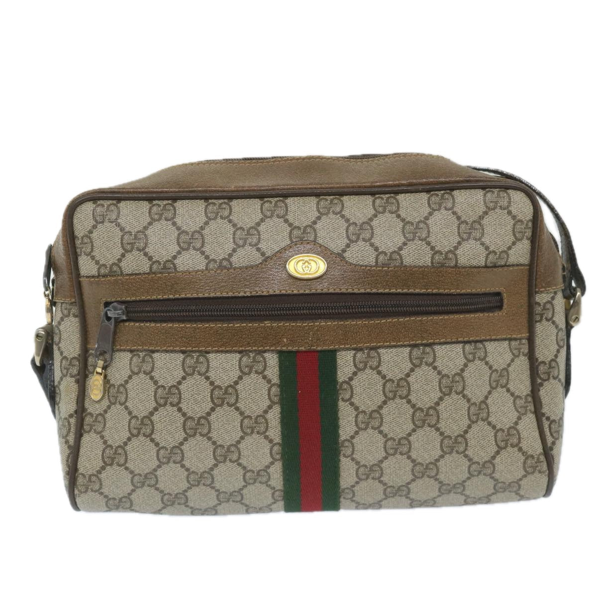 GUCCI GG Supreme Web Sherry Line Shoulder Bag Beige Red 001 4071 5 ep2202