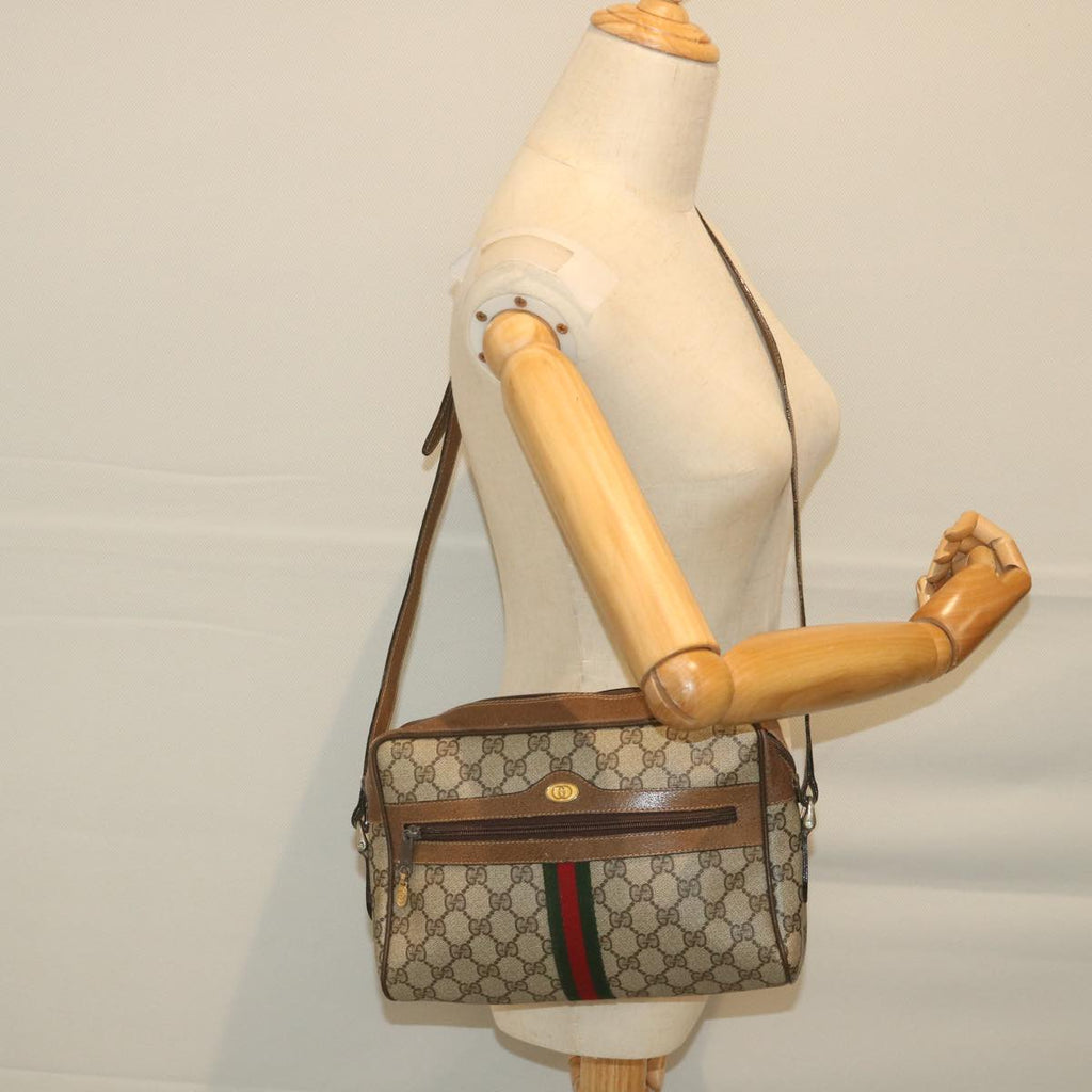 GUCCI GG Supreme Web Sherry Line Shoulder Bag Beige Red 001 4071 5 ep2202