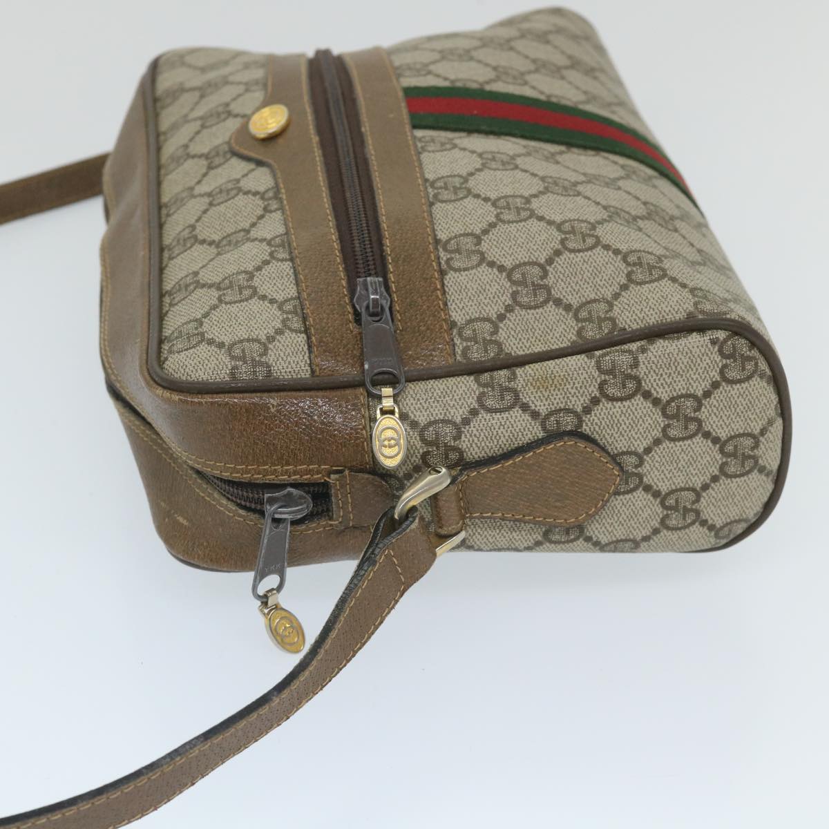 GUCCI GG Supreme Web Sherry Line Shoulder Bag Beige Red 001 4071 5 ep2202