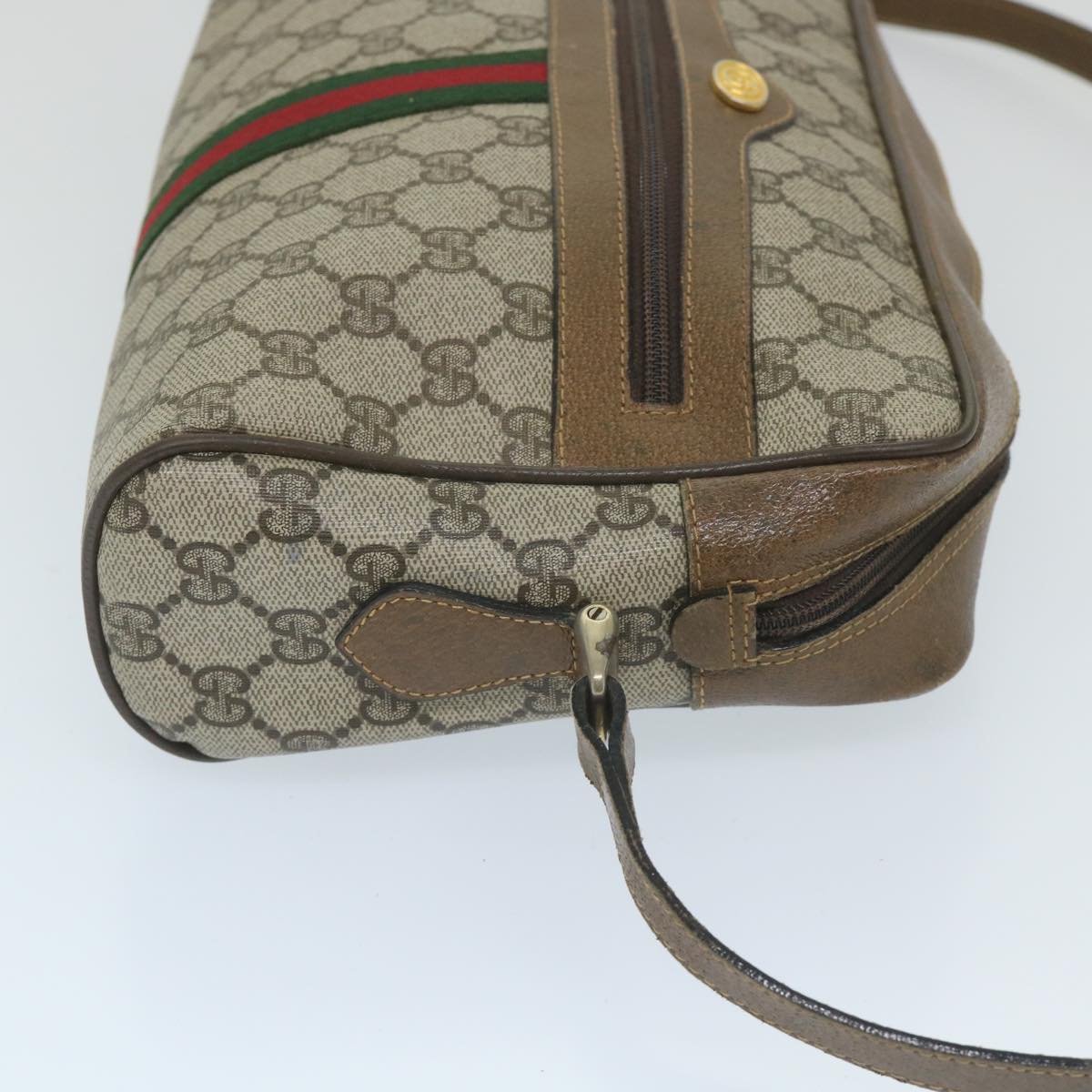 GUCCI GG Supreme Web Sherry Line Shoulder Bag Beige Red 001 4071 5 ep2202