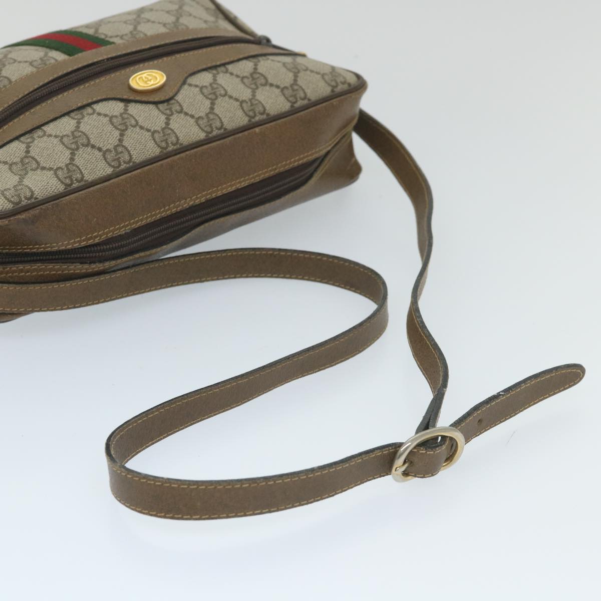 GUCCI GG Supreme Web Sherry Line Shoulder Bag Beige Red 001 4071 5 ep2202