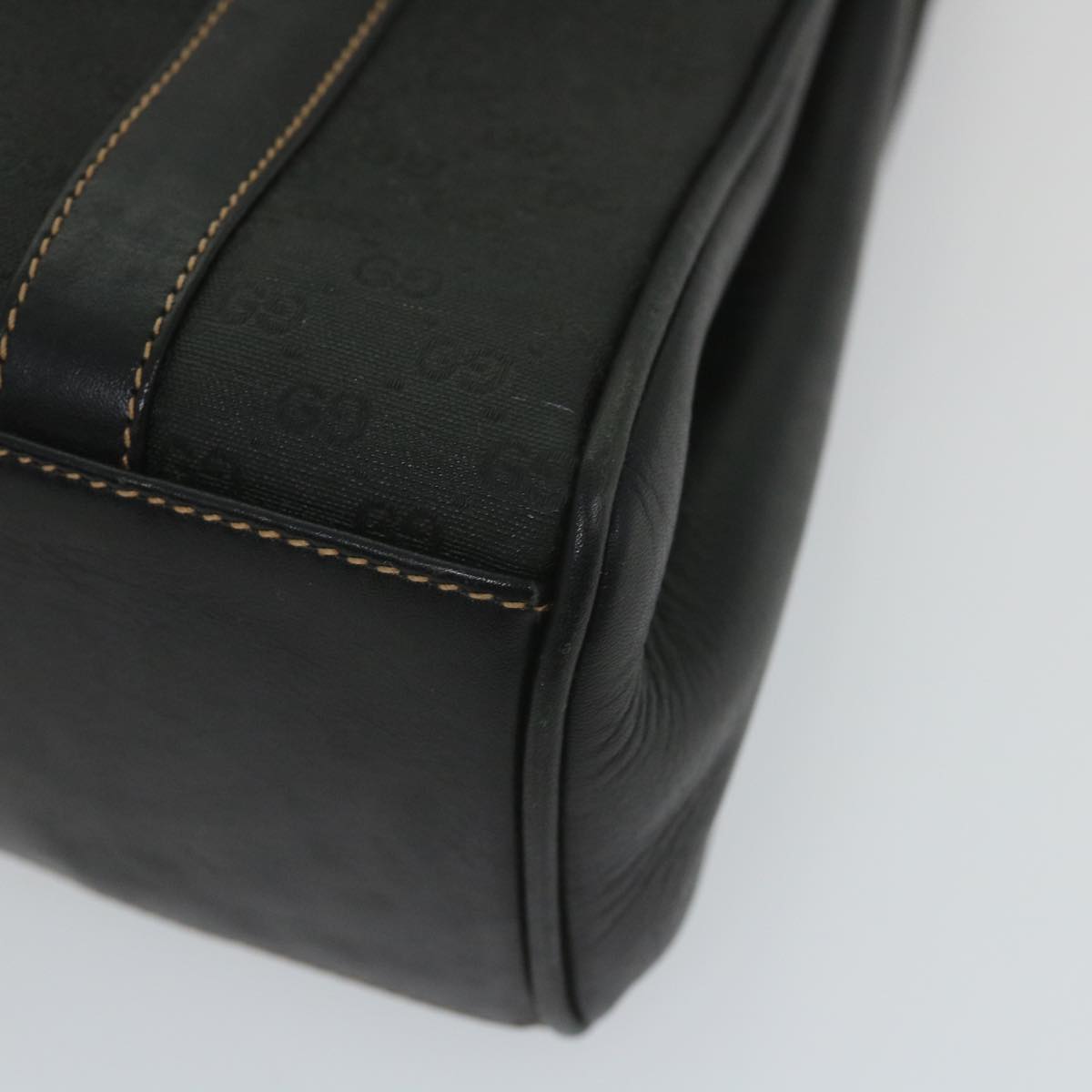 GUCCI Micro GG Supreme Hand Bag PVC Leather Black 000 46 4857 ep2214
