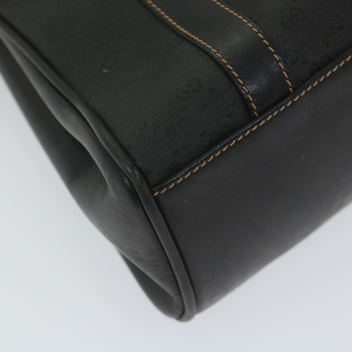 GUCCI Micro GG Supreme Hand Bag PVC Leather Black 000 46 4857 ep2214