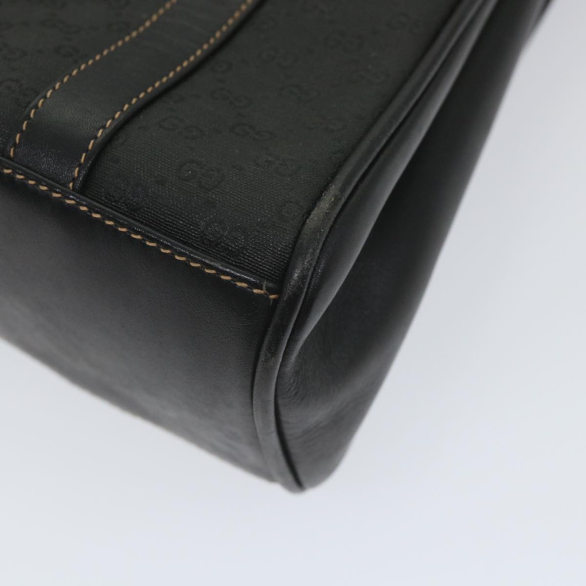 GUCCI Micro GG Supreme Hand Bag PVC Leather Black 000 46 4857 ep2214