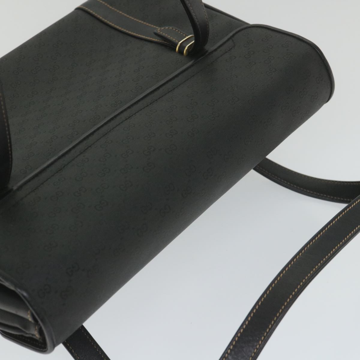 GUCCI Micro GG Supreme Hand Bag PVC Leather Black 000 46 4857 ep2214