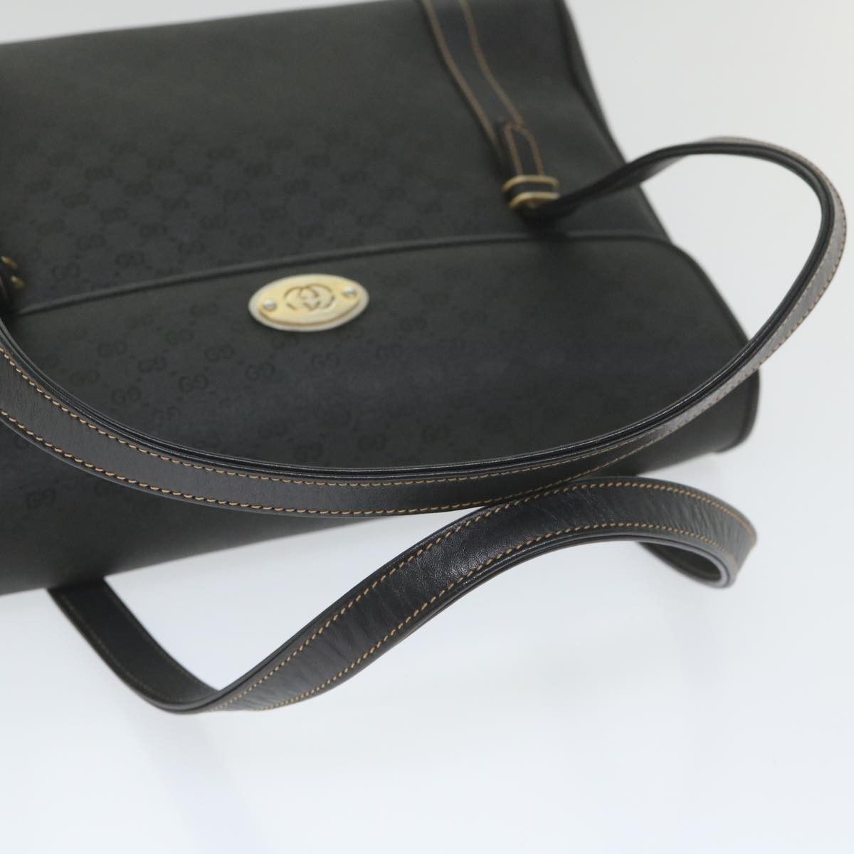 GUCCI Micro GG Supreme Hand Bag PVC Leather Black 000 46 4857 ep2214