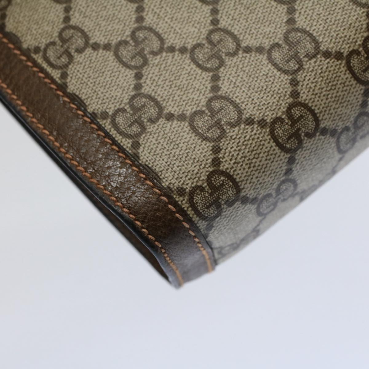 GUCCI GG Supreme Web Sherry Line Clutch Bag Beige Red 89 01 001 ep2223
