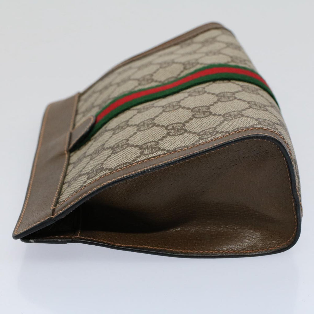 GUCCI GG Supreme Web Sherry Line Clutch Bag Beige Red 89 01 001 ep2223