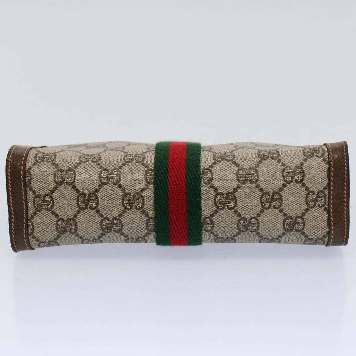 GUCCI GG Supreme Web Sherry Line Clutch Bag Beige Red 89 01 001 ep2223