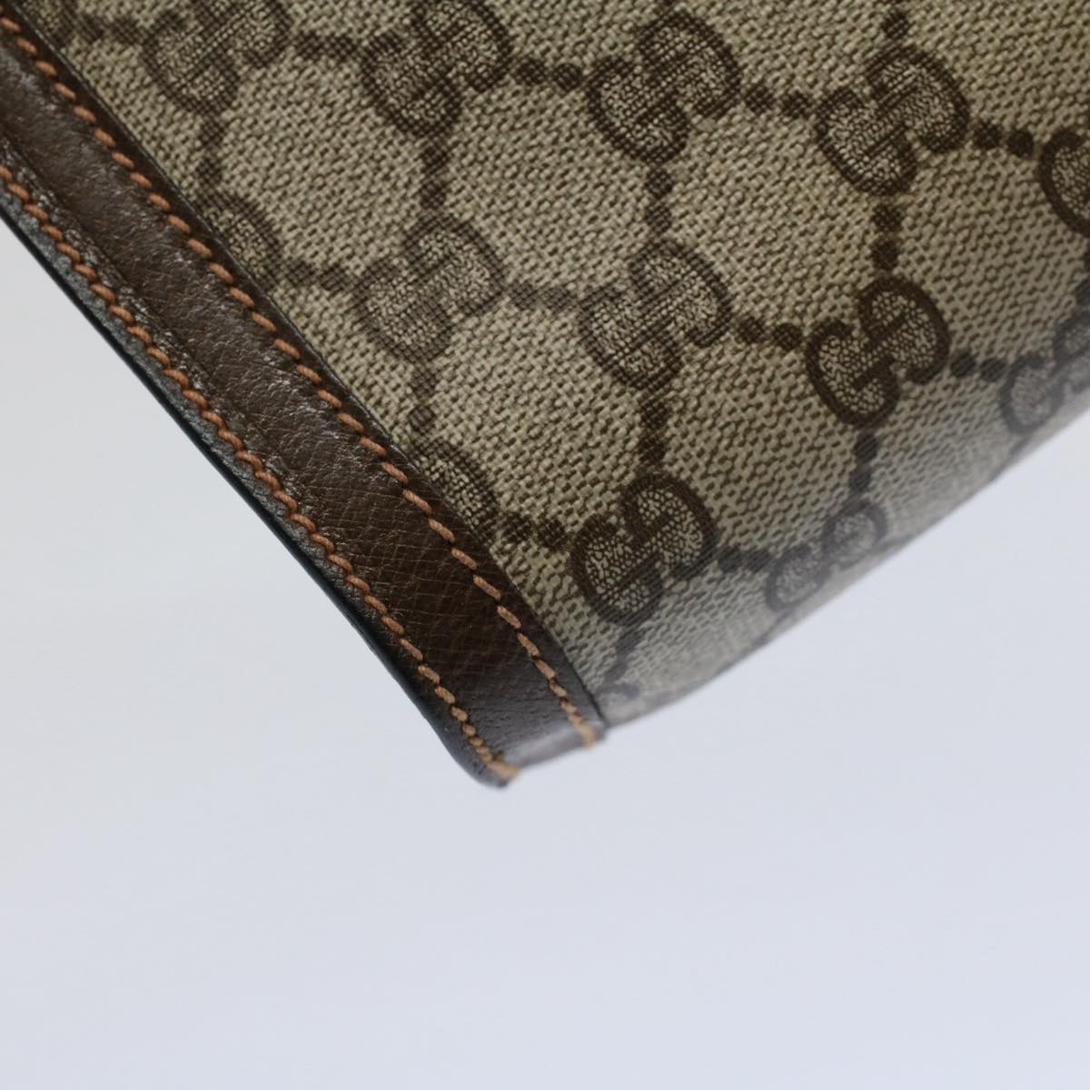 GUCCI GG Supreme Web Sherry Line Clutch Bag Beige Red 89 01 001 ep2223