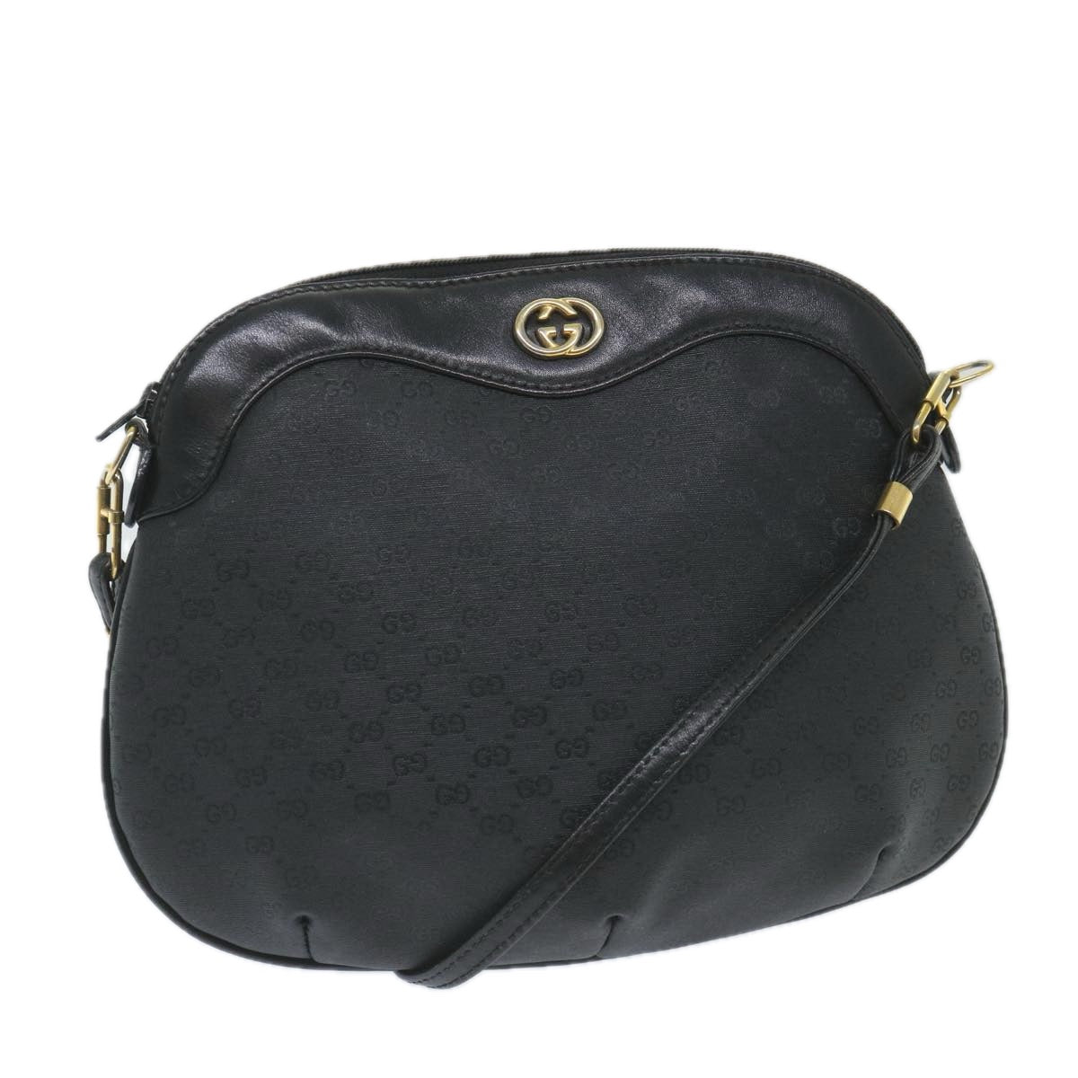 GUCCI Micro GG Supreme Shoulder Bag PVC Leather Black 007 49 0819 ep2229