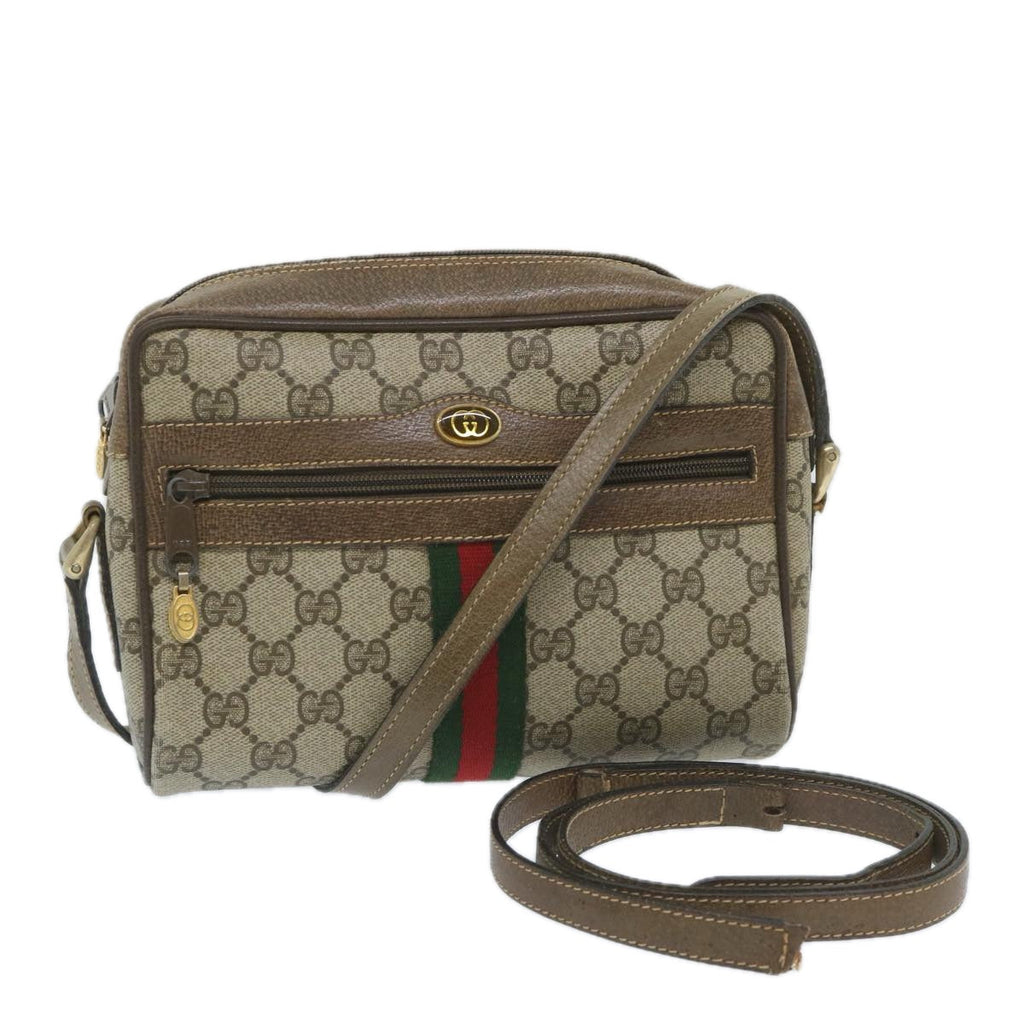 GUCCI GG Supreme Web Sherry Line Shoulder Bag Beige Red 32 02 004 ep2231