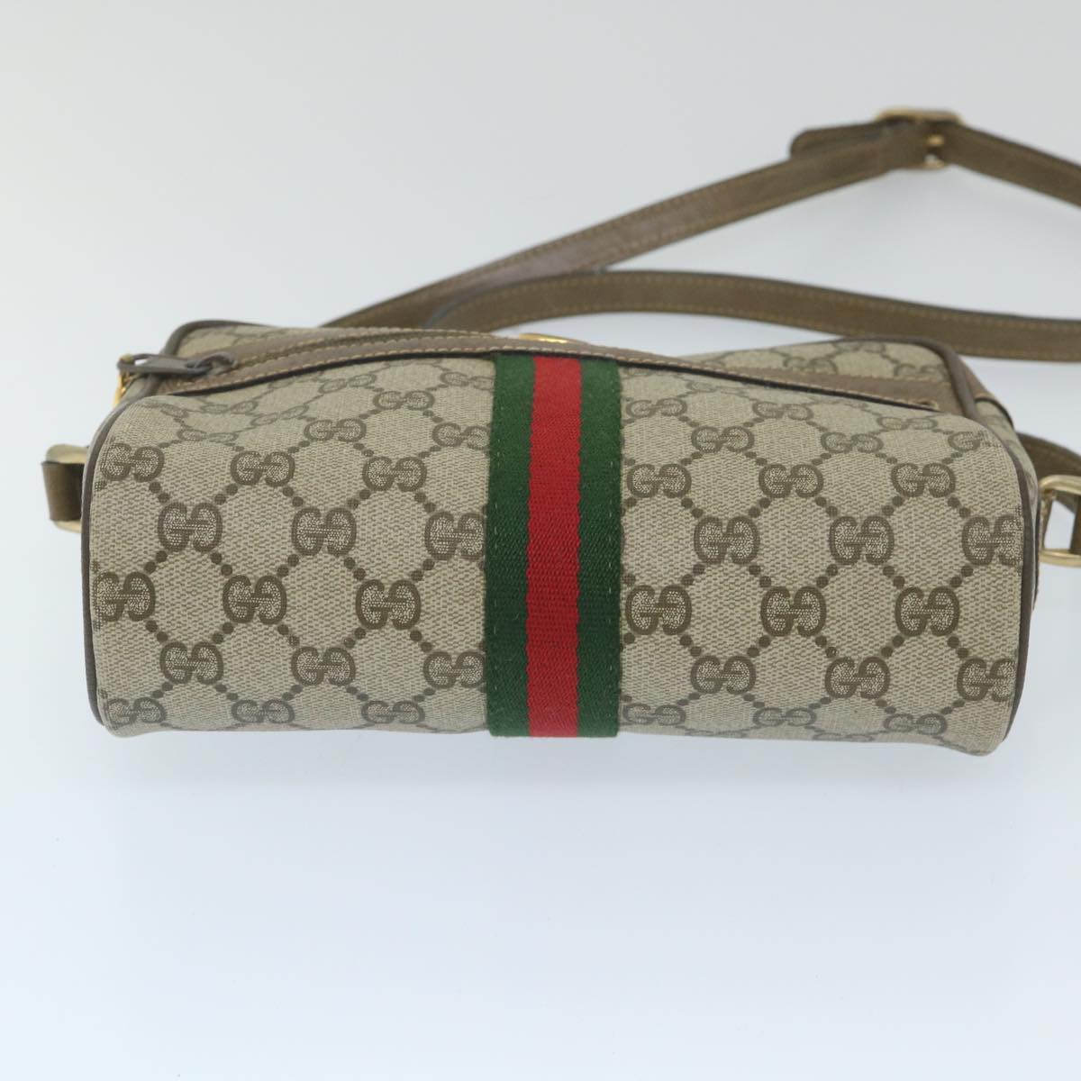 GUCCI GG Supreme Web Sherry Line Shoulder Bag Beige Red 32 02 004 ep2231
