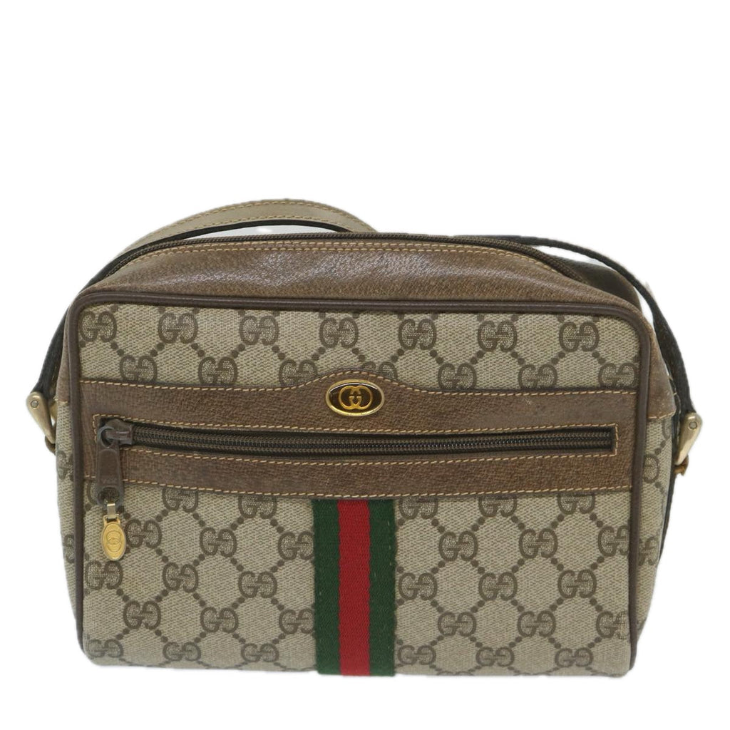 GUCCI GG Supreme Web Sherry Line Shoulder Bag Beige Red 32 02 004 ep2231