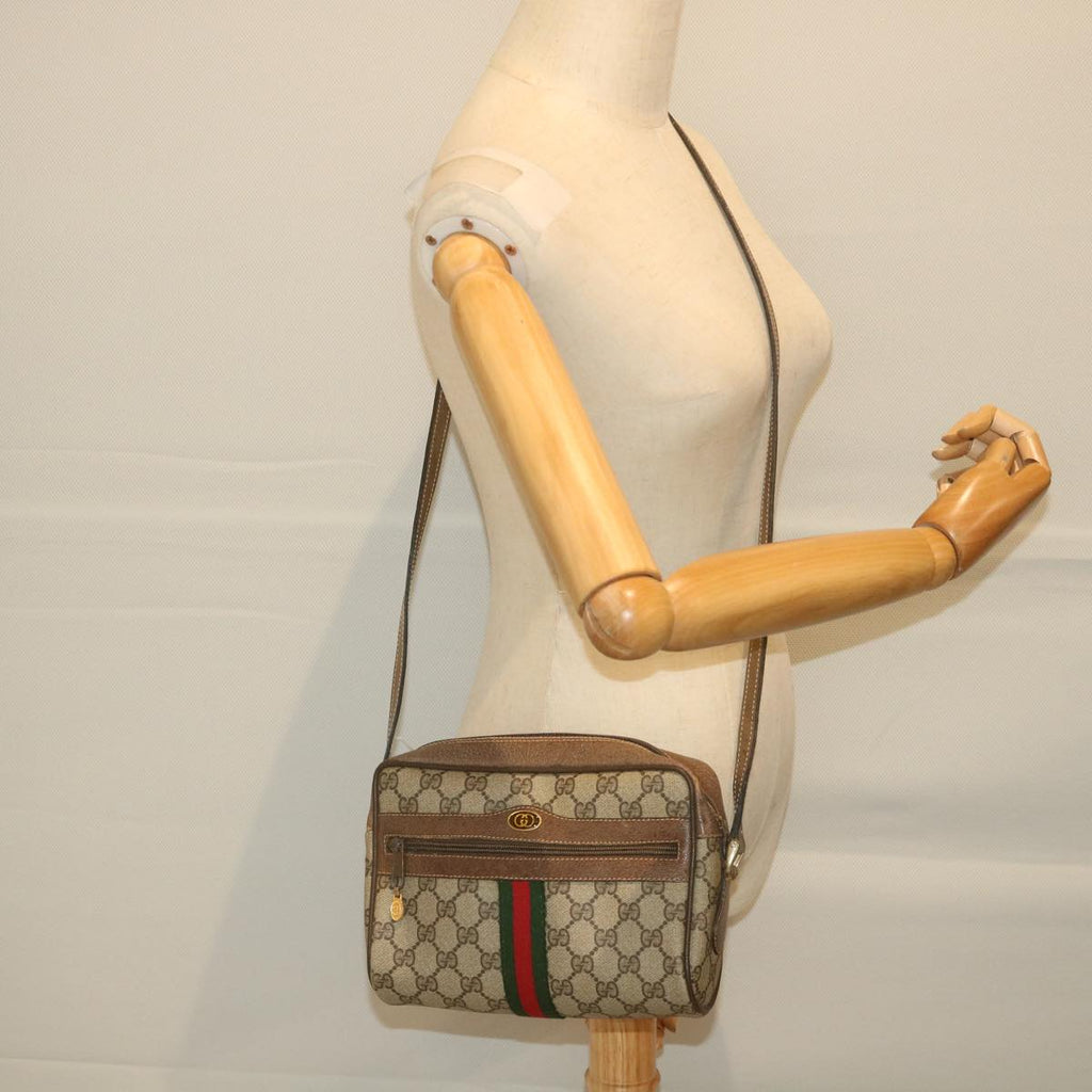 GUCCI GG Supreme Web Sherry Line Shoulder Bag Beige Red 32 02 004 ep2231