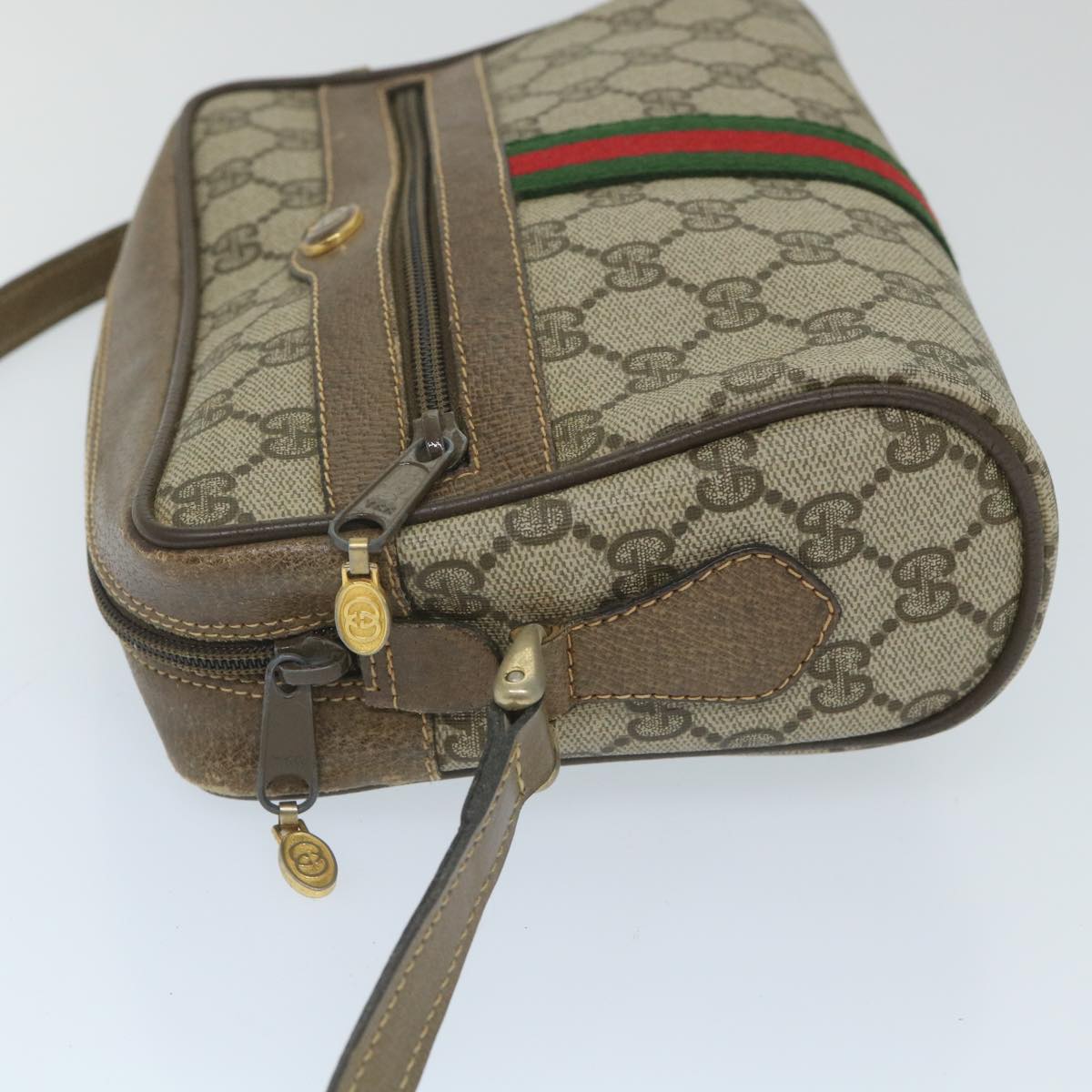 GUCCI GG Supreme Web Sherry Line Shoulder Bag Beige Red 32 02 004 ep2231