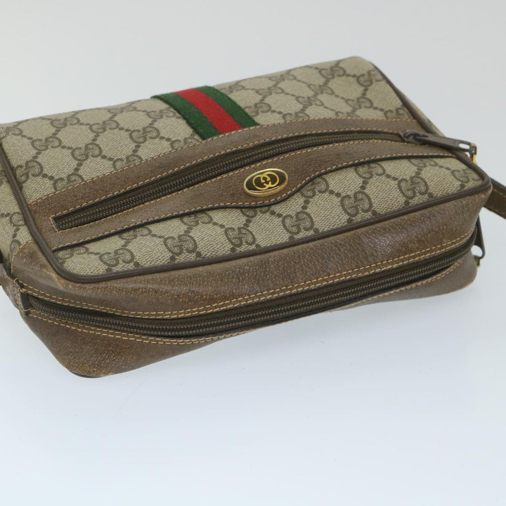 GUCCI GG Supreme Web Sherry Line Shoulder Bag Beige Red 32 02 004 ep2231