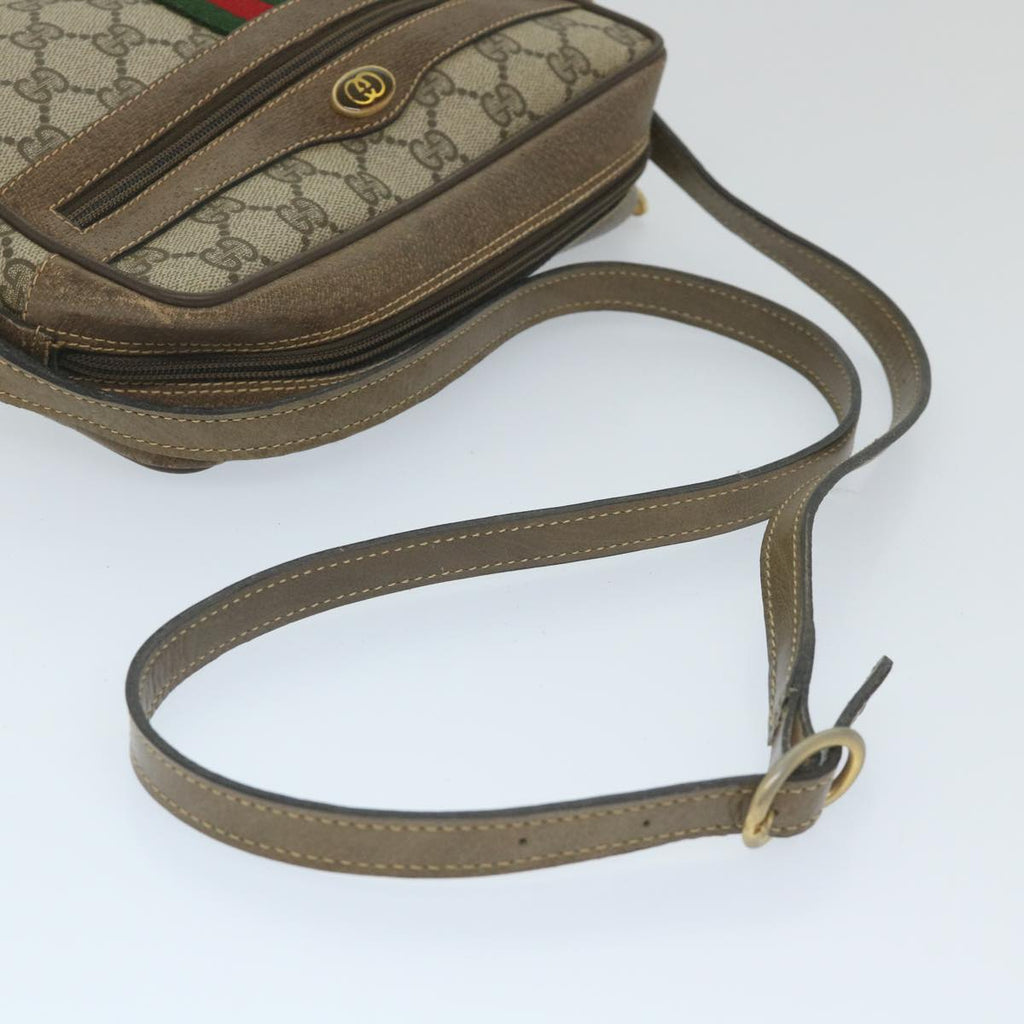 GUCCI GG Supreme Web Sherry Line Shoulder Bag Beige Red 32 02 004 ep2231