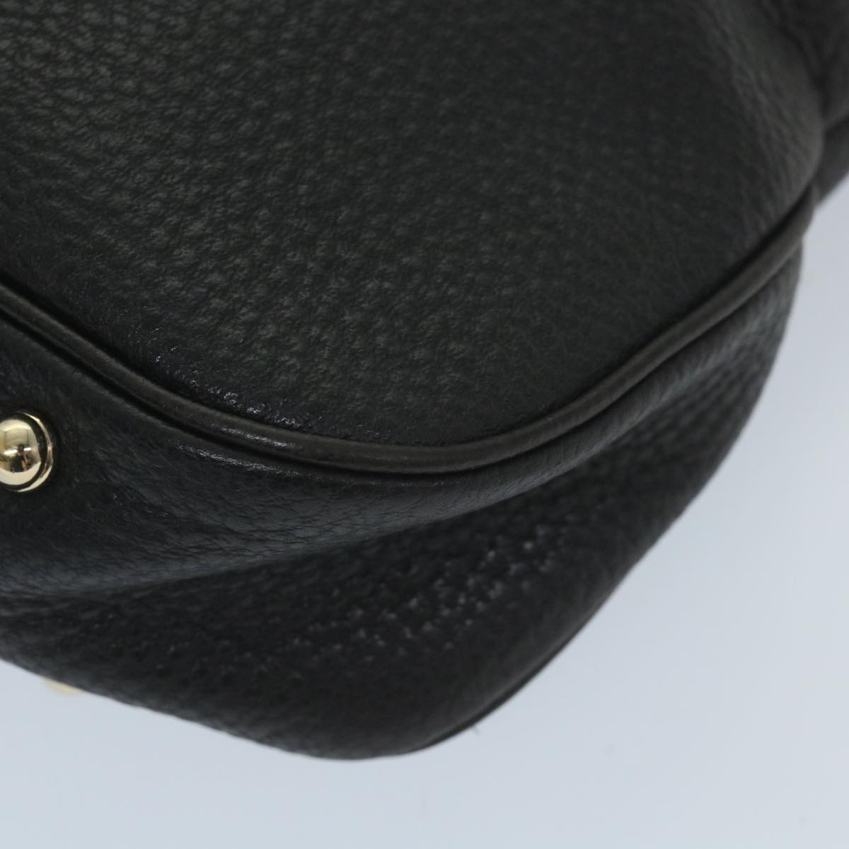 GUCCI Bamboo Shoulder Bag Leather Black 137379 ep2235
