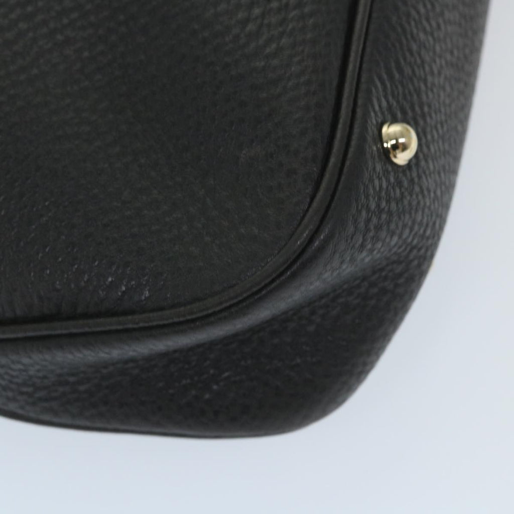 GUCCI Bamboo Shoulder Bag Leather Black 137379 ep2235