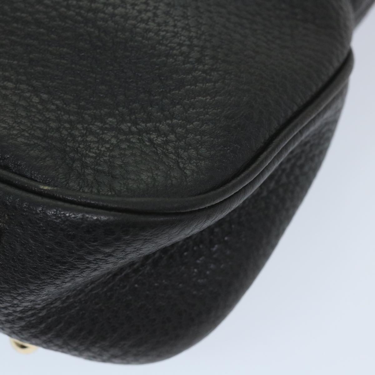GUCCI Bamboo Shoulder Bag Leather Black 137379 ep2235