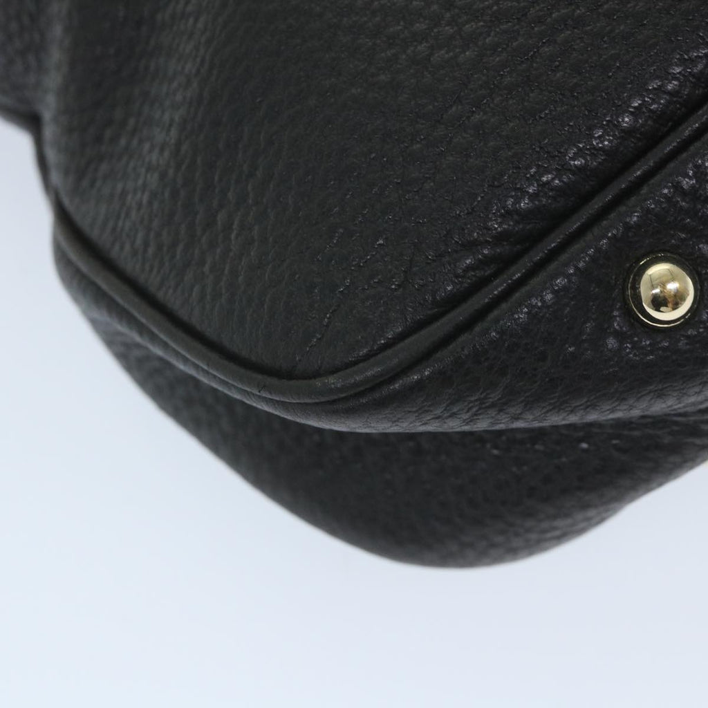 GUCCI Bamboo Shoulder Bag Leather Black 137379 ep2235