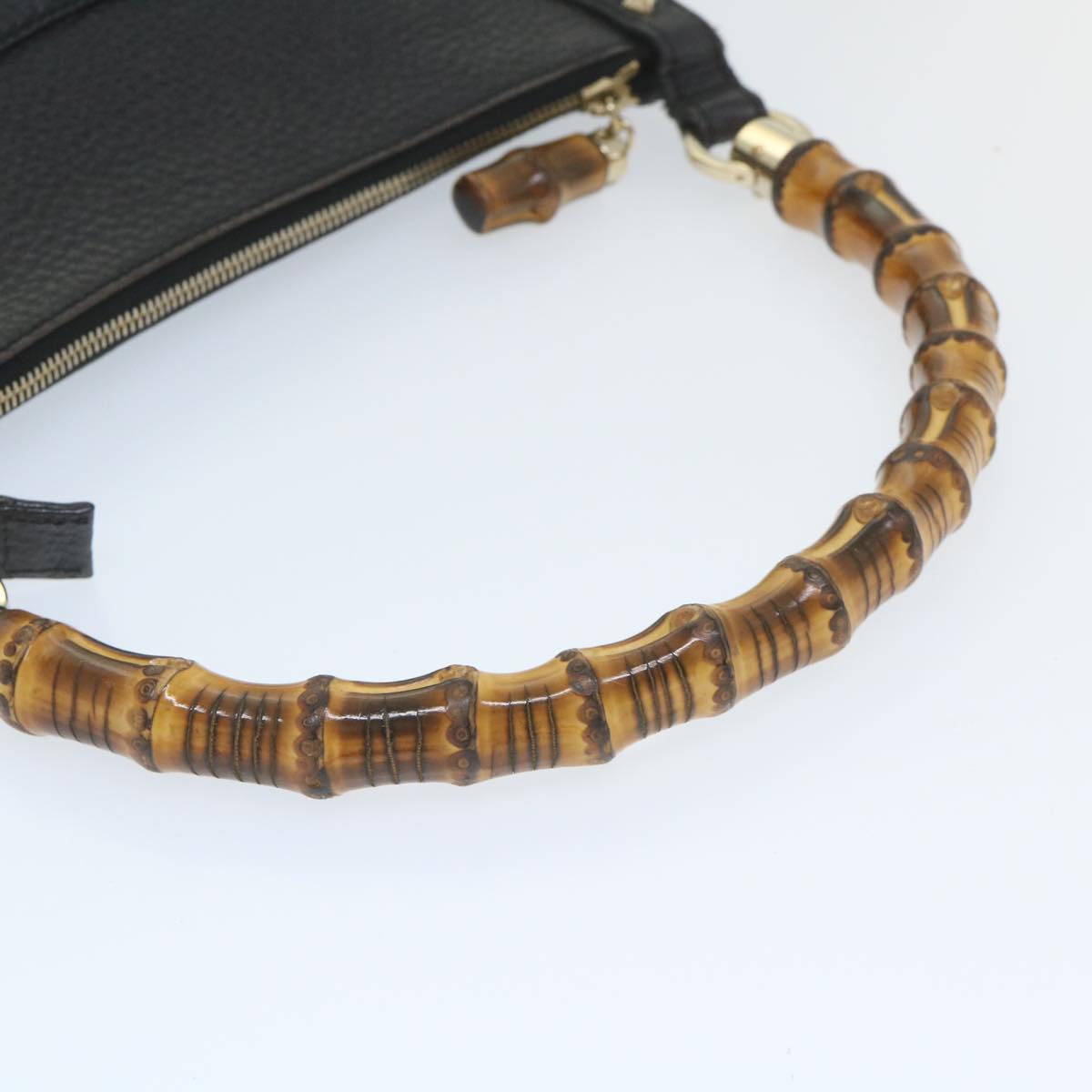 GUCCI Bamboo Shoulder Bag Leather Black 137379 ep2235