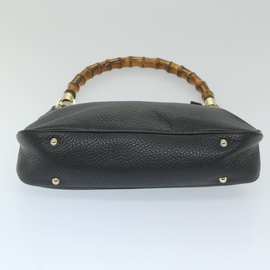 GUCCI Bamboo Shoulder Bag Leather Black 137379 ep2235